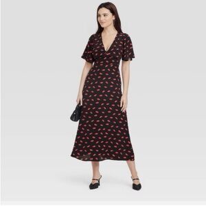 A New Day NWT Lips Pattern Black Dress Size 4